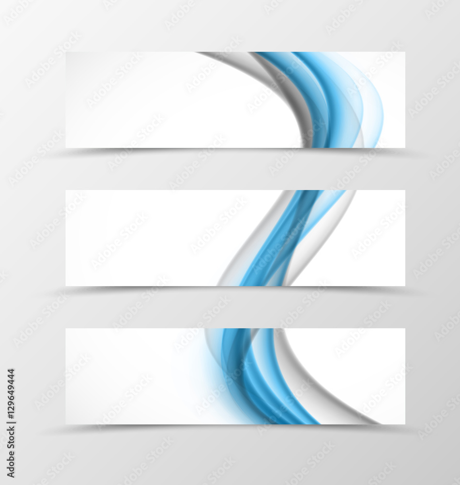 Set of header banner wave design Set of header banner wave design
