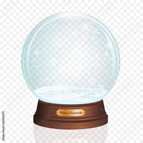 Wallpaper Mural Glass Toy. Snow realistic globe. Vector illustration. New year chrismas object. Torontodigital.ca