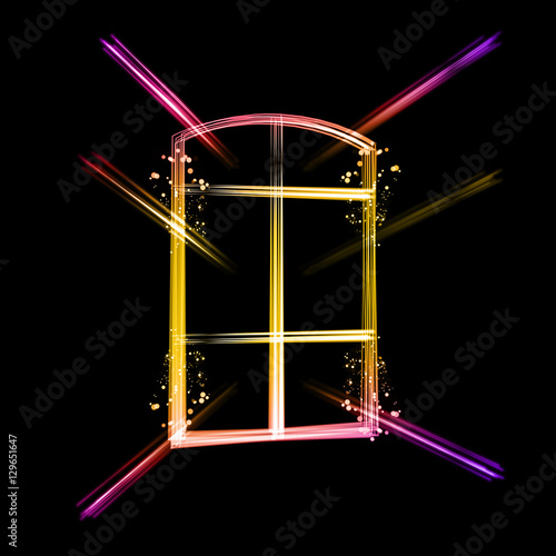 Bild auf Leinwand Fenêtre couleurs light painting