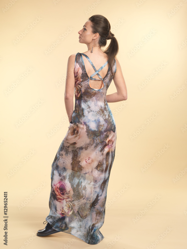 Girl in silk dress. Girl in silk dress.