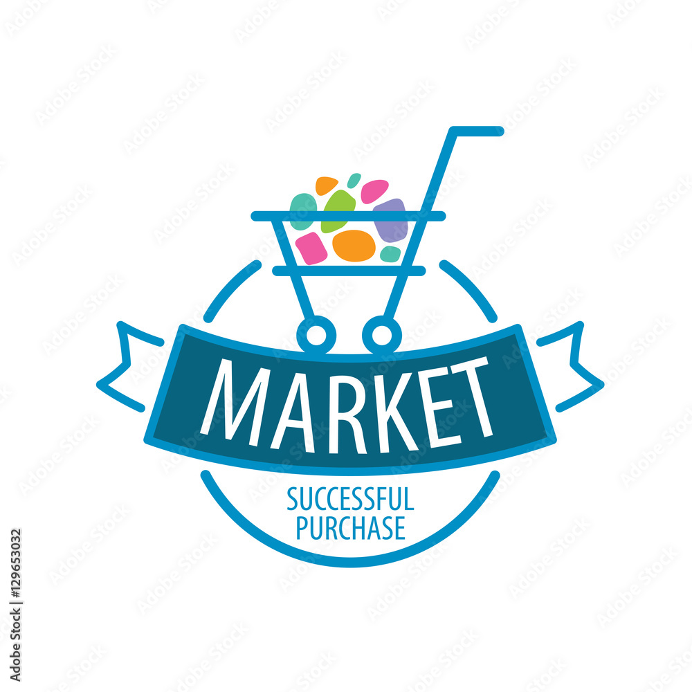 Fototapeta premium Round vector logo shopping cart