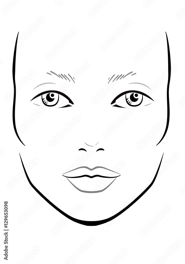 Face chart Makeup Artist Blank. Template. Vector illustration. Face chart Makeup Artist Blank. Template. Vector illustration.