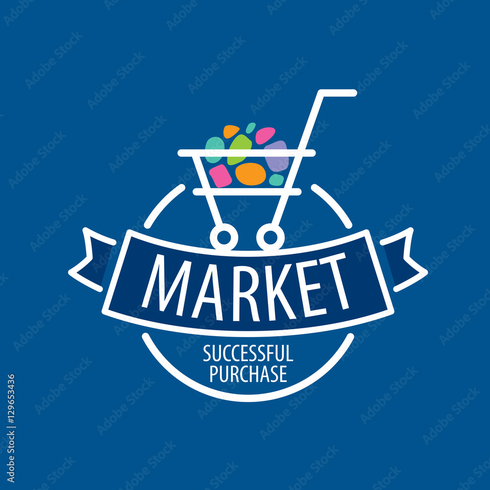 Obraz premium Round vector logo shopping cart