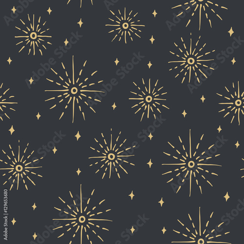 Christmas and New Year seamless pattern background