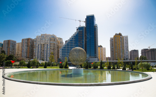 Beautiful fountain in pablic park  in Baku. The Republic of Azer photo