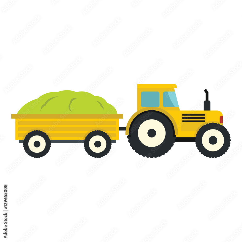 Tractor in cartoon style isolatedd on white background