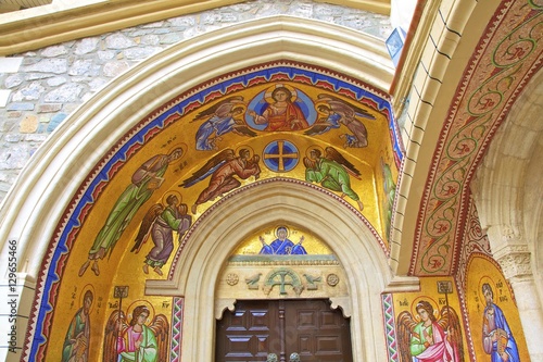 Mosaic depiction of the Vigin Mary, Kykkos Monastery, Kykkos, Troodos, Cyprus, Eastern Mediterranean photo