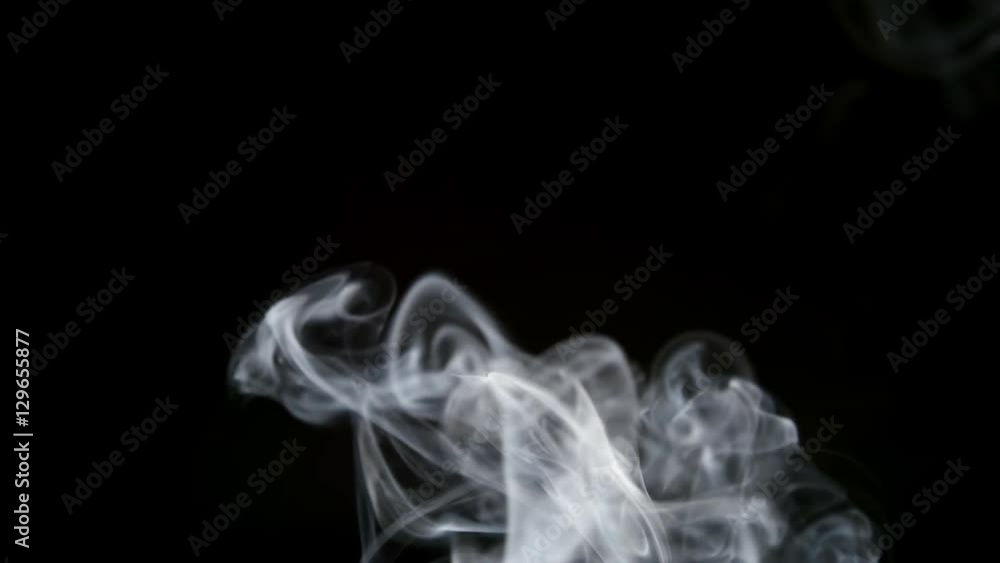 SLOW MOTION: Tabacco smoke on a black background SLOW MOTION: Tabacco smoke on a black background
