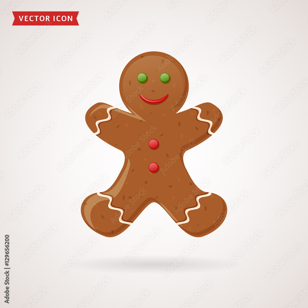 Obraz premium Gingerbread vector icon.