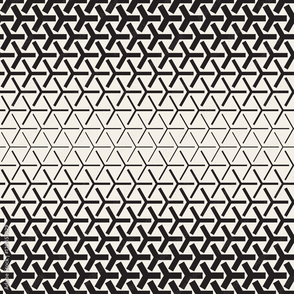 Halftone Gradient Mosaic Lattice. Vector Seamless Black and White Pattern. Halftone Gradient Mosaic Lattice. Vector Seamless Black and White Pattern.