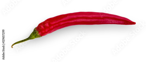 Red hot chili pepper isolated on a white