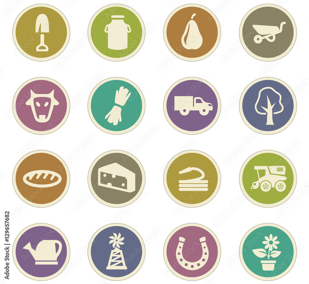 Agricultural icons set Agricultural icons set