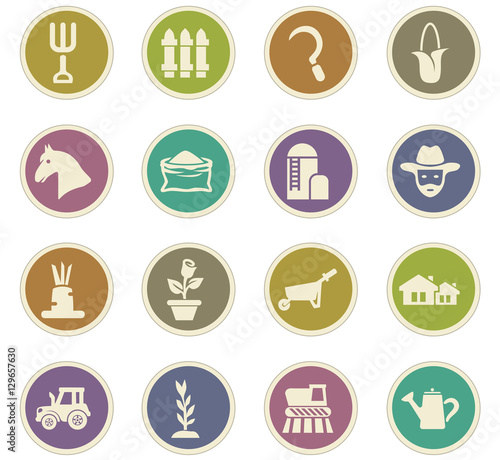 Agricultural icons set