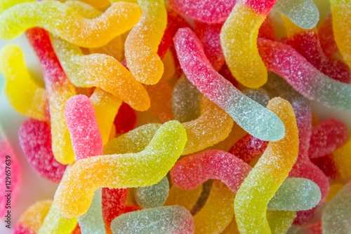 Cuadro en lienzo Various color of gummy on the white background