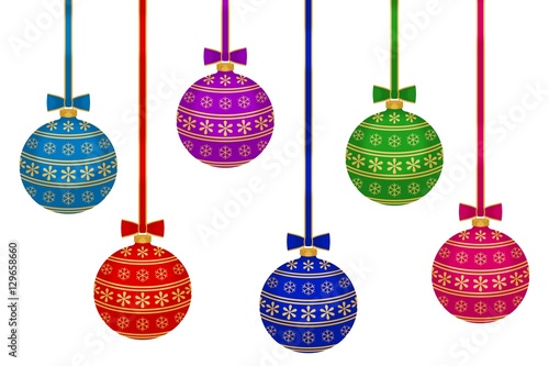 Принти на полотні Seis bolas de Navidad