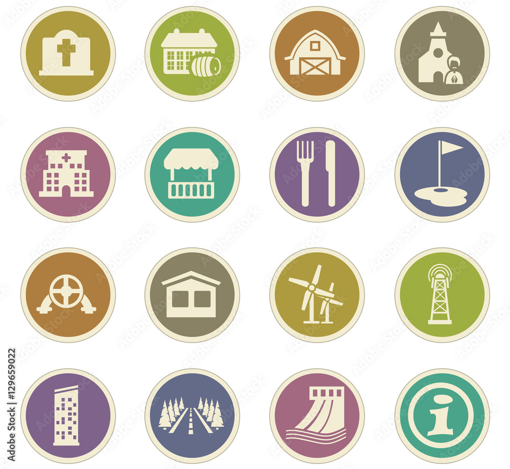 Infrastucture of the city icons set Infrastucture of the city icons set
