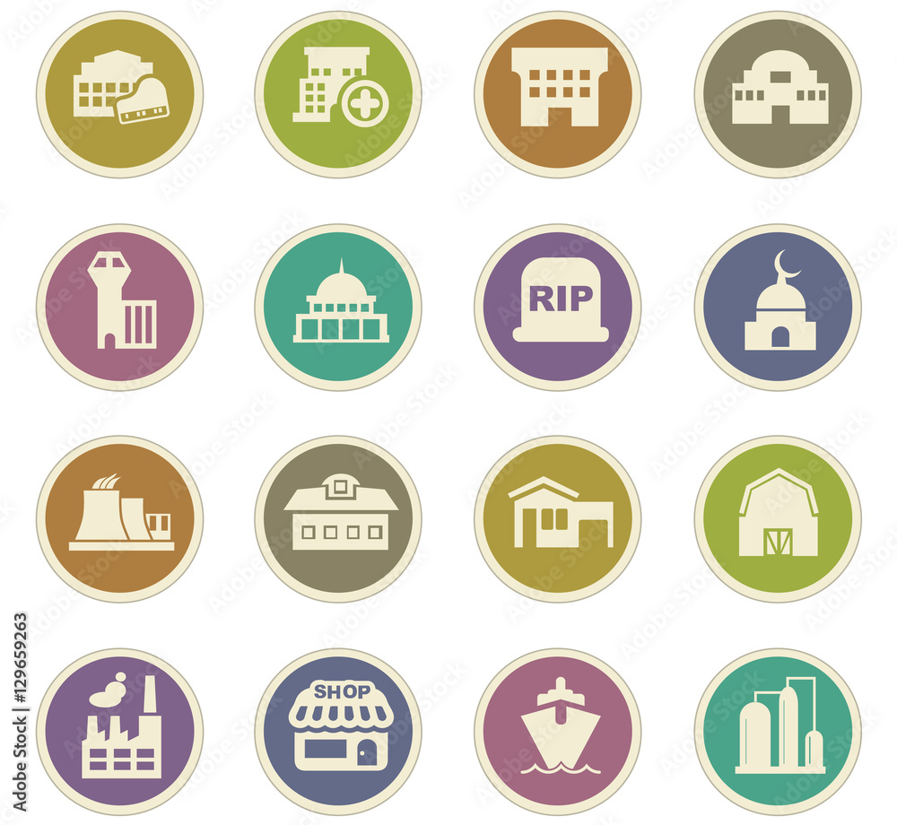 Infrastucture of the city icons set Infrastucture of the city icons set