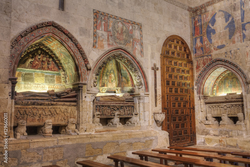 Medieval tombs and wall murals, Old Cathredal of Salamanca, Salamanca, Castile y Leon, Spain photo
