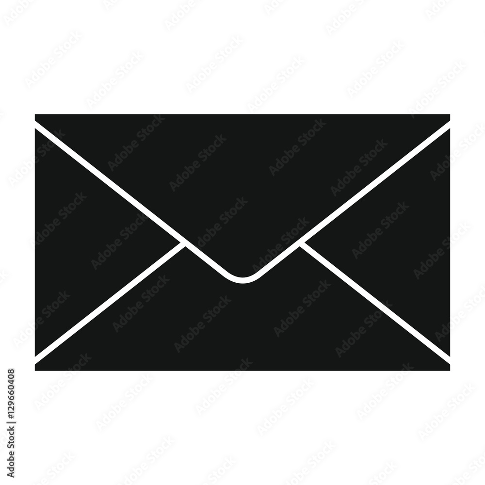 Flat black mail letter icon Flat black mail letter icon