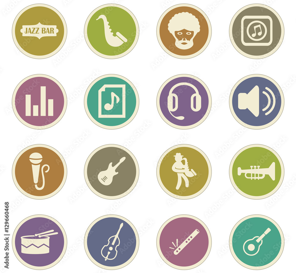 Jazz and Blues icons set Jazz and Blues icons set