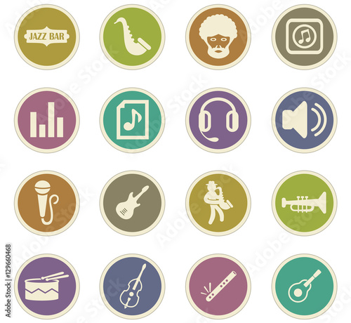 Jazz and Blues icons set
