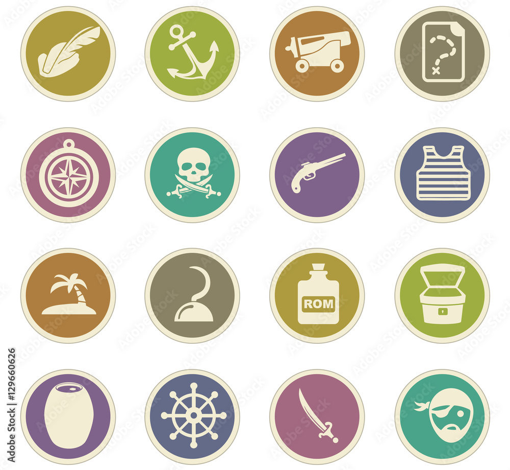 Pirates icons set Pirates icons set
