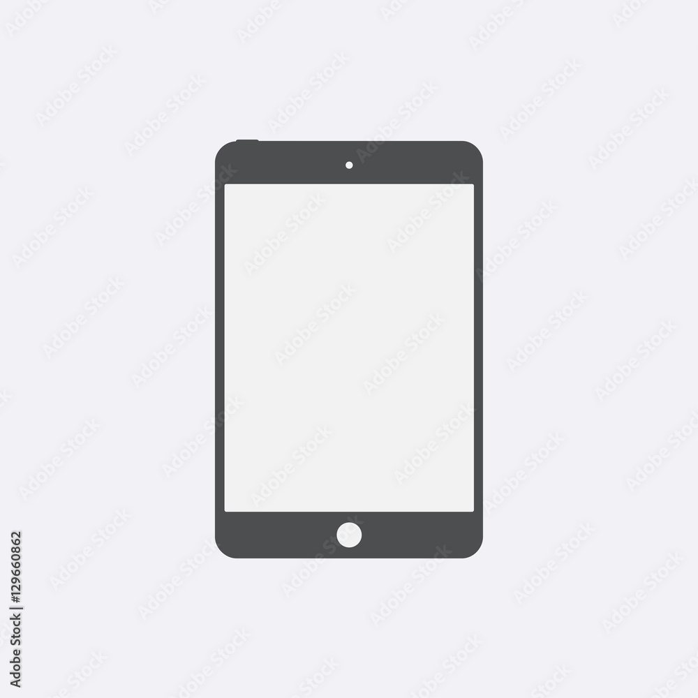 Gray Tablet icon with isolated blank screen. Modern simple flat Gray Tablet icon with isolated blank screen. Modern simple flat