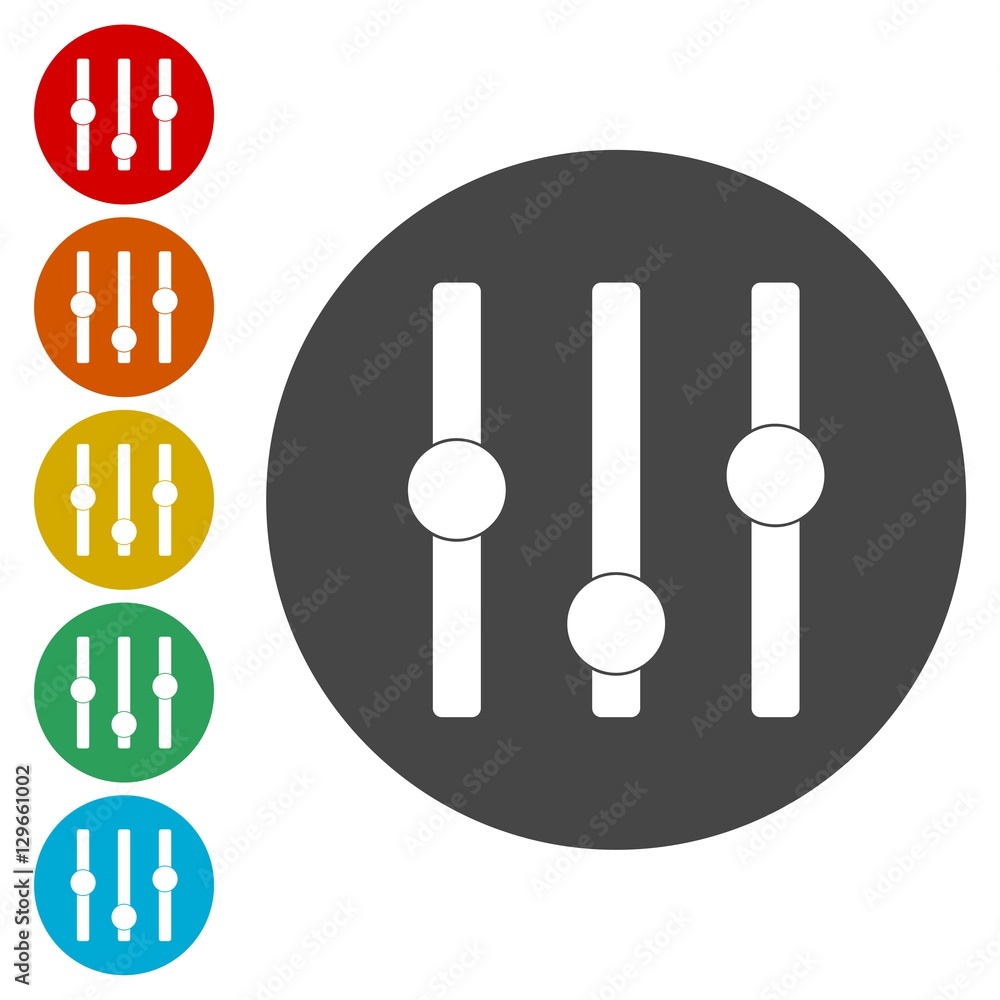 Fototapeta premium Sliders or faders control board, Fader icon 