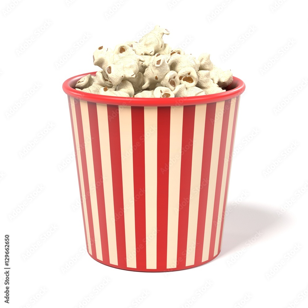 realistic 3d render of popcorn cup realistic 3d render of popcorn cup