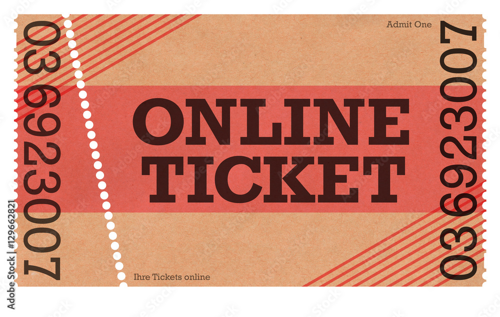 Online Ticket - Classic Ticket - Webshop / Online-Shop / Vintage Design /  Retro Style Stock Illustration | Adobe Stock