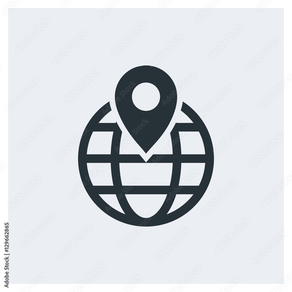 Pin on globe world icon Pin on globe world icon