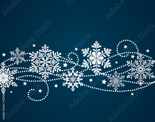 Winter background with snowflake silhouettes. New Year decoration.