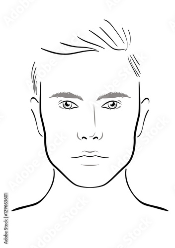 Face chart Makeup Artist Blank. Template. Vector illustration.