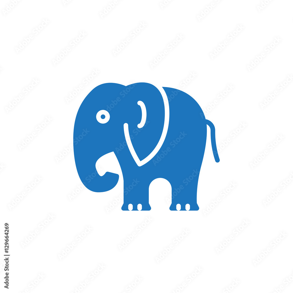 Elephant icon vector, filled flat sign, solid colorful pictogram isolated on white. Symbol, logo illustration