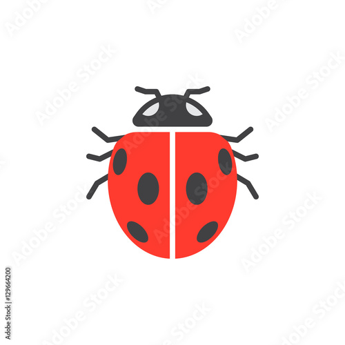Insect, ladybird beetle icon vector, filled flat sign, solid colorful pictogram isolated on white. Symbol, logo illustration