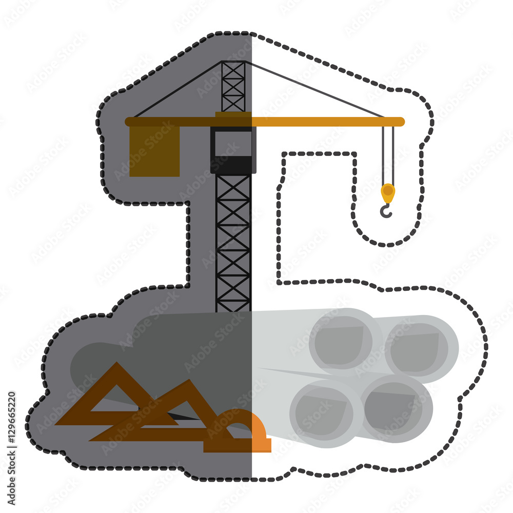 Crane icon. Construction tool repair work and restoration theme. Isolated design. Vector illustration Crane icon. Construction tool repair work and restoration theme. Isolated design. Vector illustration