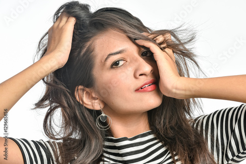 A model on white background