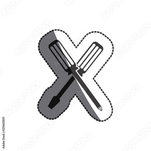 Screwdriver icon. Construction tool repair work and restoration theme. Isolated design. Vector illustration