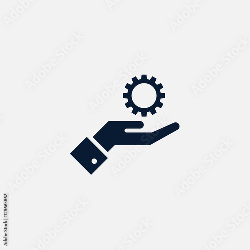 Gear on hand icon simple illustration