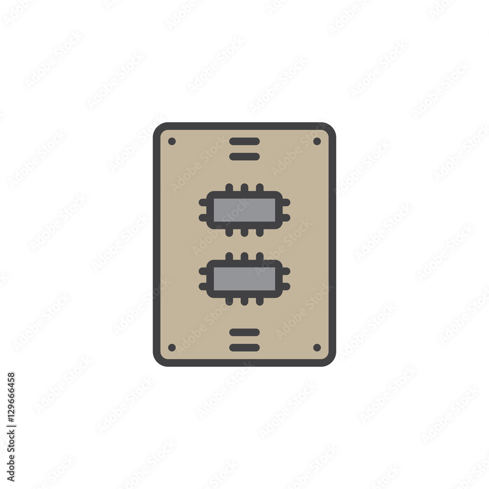 Ssd drive line icon, filled outline vector sign, linear colorful pictogram isolated on white. Symbol, logo illustration Ssd drive line icon, filled outline vector sign, linear colorful pictogram isolated on white. Symbol, logo illustration