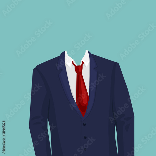 Businessman suit temlate without head vector
