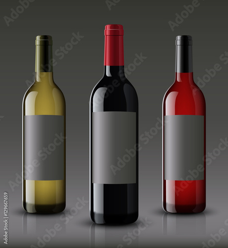 Mockup wine bottle. vector design.