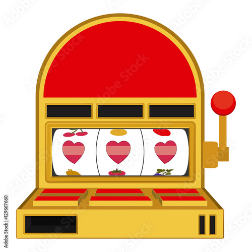 Slot machine icon. Casino las vegas game and lucky theme. Isolated design. Vector illustration