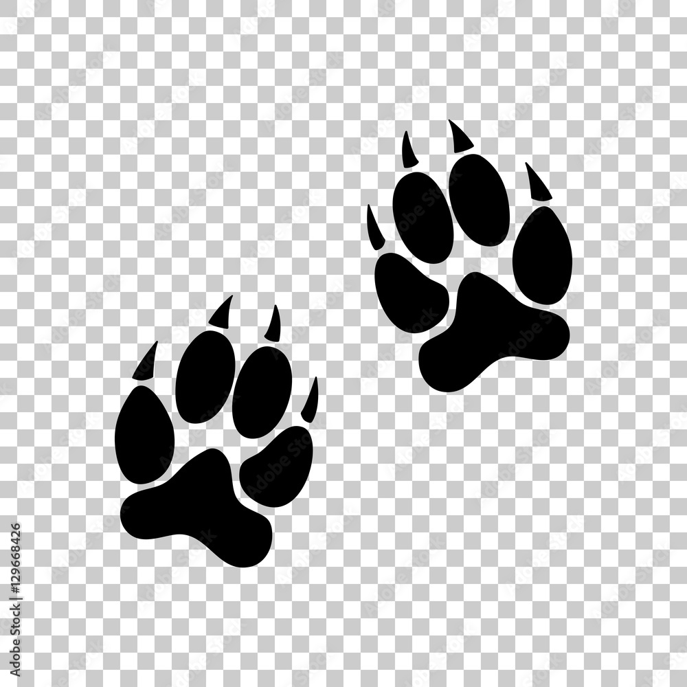 animal tracks icon. Black icon on transparent background. Stock Vector ...