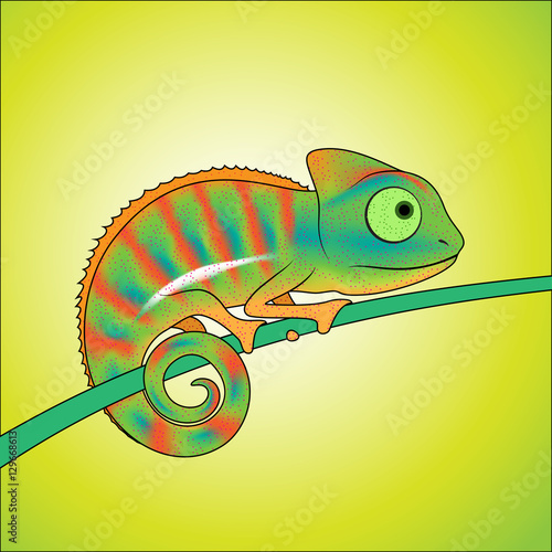 Colorful cartoon chameleon