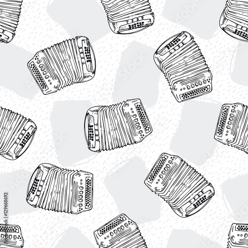 Seamless Pattern. Bayans or Accordions