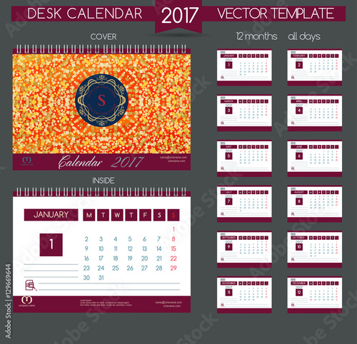 Design Desk Calendar 2017.