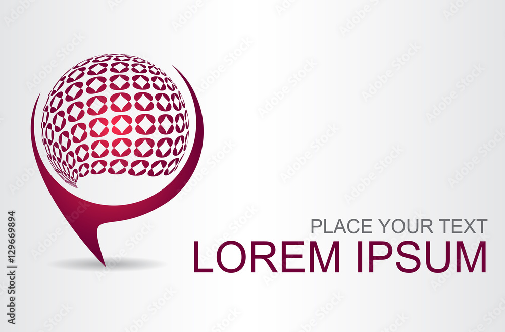 Logo of a stylized sphere with abstract shapes Logo of a stylized sphere with abstract shapes