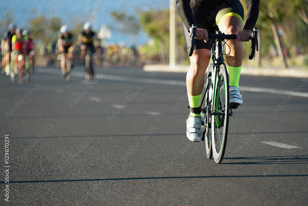 Fototapeta premium Cycling competition,cyclists in the escape from the peloton