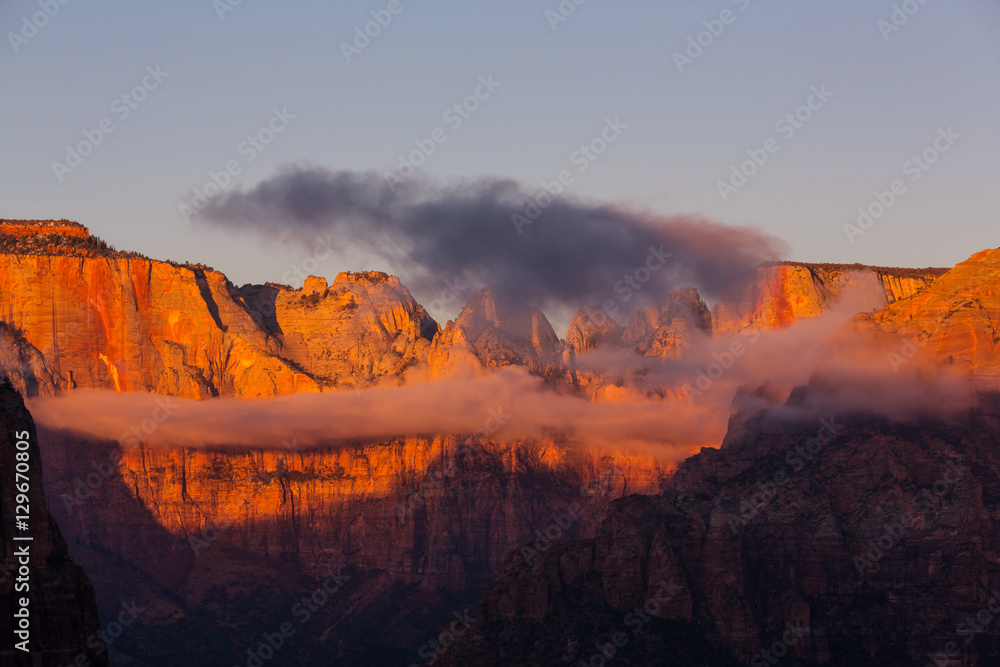 Zion at sunset